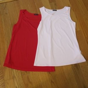 2 basic tanks Red & Pink Sz XL NWOT
